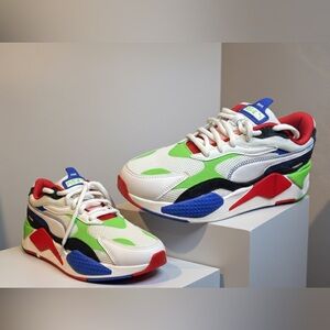 Puma Kids Sneakers in Red, Green, and Blue
